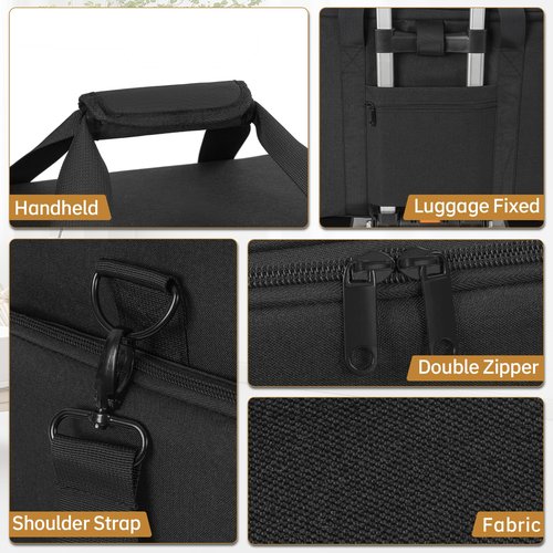 FREEAMG Extra Large Makeup Case with 4 Removable Pouches, Professional Make up Train Case, Travel Cosmetic Bag for Makeup Artist with Shoulder Strap and Handle (Black)（Bag only）
