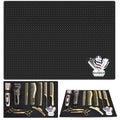 Barber Mat for Clippers Non-Slip Thickened Silicone Non-Slip Mat | Barber Shop Home Counter Workstation Organizer Mat for Scissors, Trimmers, Clippers, Hair Cards, Combs, Razors, etc (17.5 * 12 Inch)