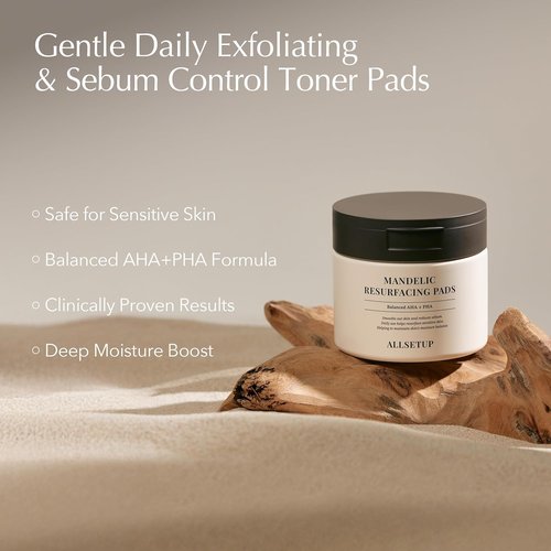 Regine Switzerland Mandelic Acid Toner Pads - AHA & PHA Exfoliating, Oil Control & Pore Refining, 70 Pads