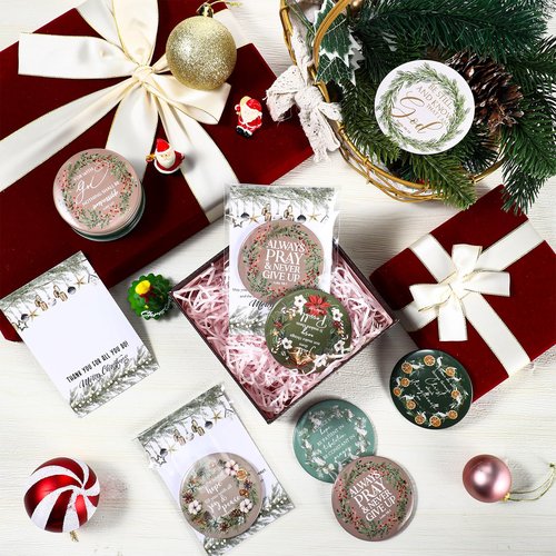 Thyle 36 Sets Christmas Christian Gifts Bulk Bible Verse Compact Mirrors Mini Christian Pocket Mirror Portable Round Makeup Mirrors with Christmas Greeting Cards for Women Xmas Church Party Favors