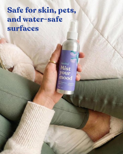 ASUTRA Aromatherapy Pillow Spray - Lavender & Chamomile Essential Oil Mist, 4 fl oz Aluminum Bottle | Refresh Face, Body, Rooms & Linens