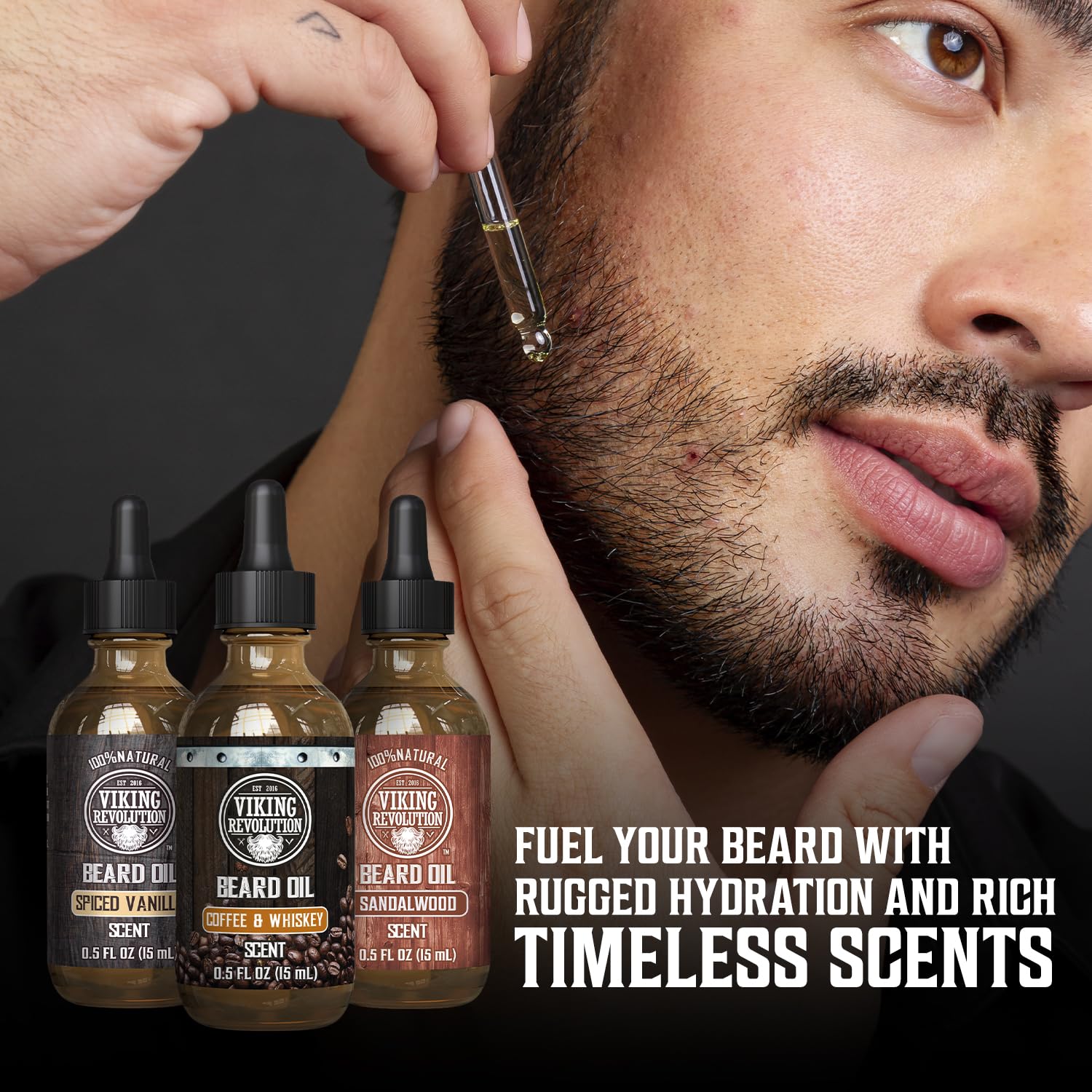 Viking Revolution Ultimate Beard Care Collection - Gifts for Men Includes Oil, Balm, Brush, Comb and Pen - Beard Kit for Men with Sandalwood, Spiced Vanilla, Coffee Whiskey, Sweet Tobacco