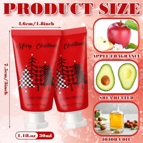 Heigble 30 Pcs Holiday Hand Cream Bulk Winter Gifts for Women Christmas Party Favors Mini Hand Lotion Set 1.1 Fl oz Travel Size for Dry Skin Women Mom Coworkers(Tree)