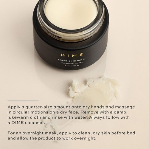 DIME Beauty Cleansing Balm - Hydrating Oil Makeup Remover & Face Cleanser with Squalane | 3.38 oz / 100 ml