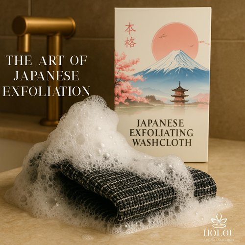 Japanese Exfoliating Towels 2 Pack – Luxury Exfoliating Body Washcloth and Back Scrubber for Deep Cleansing & Smooth Skin – Premium Body Scrubber, Long, Quick-Drying & Reusable