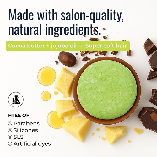 Maui Melon Shampoo Bar - Vegan Solid Hair Cleanser for Curly Hair | Sweet Melon & Coconut, Travel-Friendly