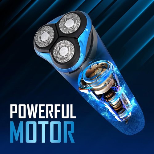 Skiennix Rechargeable Electric Rotary Shaver - Wet & Dry Use, Stainless Steel Blades, LCD Screen