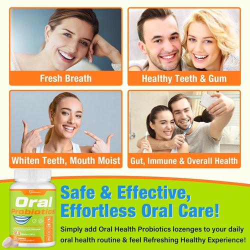Oral Probiotics for Mouth Bad Breath Treatment for Adults, 50 Billion CFU, 19-in-1 Advanced Dental Probiotic for Teeth & Gum Restore, Fresh Breath, Dry Mouth, Gut & Overall Health - 120 Tablets