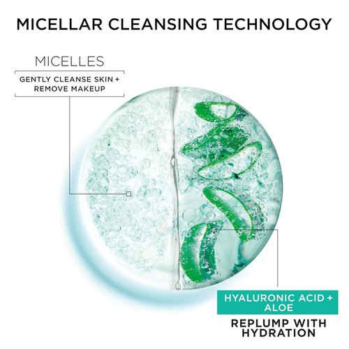 Garnier Micellar Water - Hydrating Facial Cleanser & Makeup Remover with Hyaluronic Acid | 13.5 Fl Oz