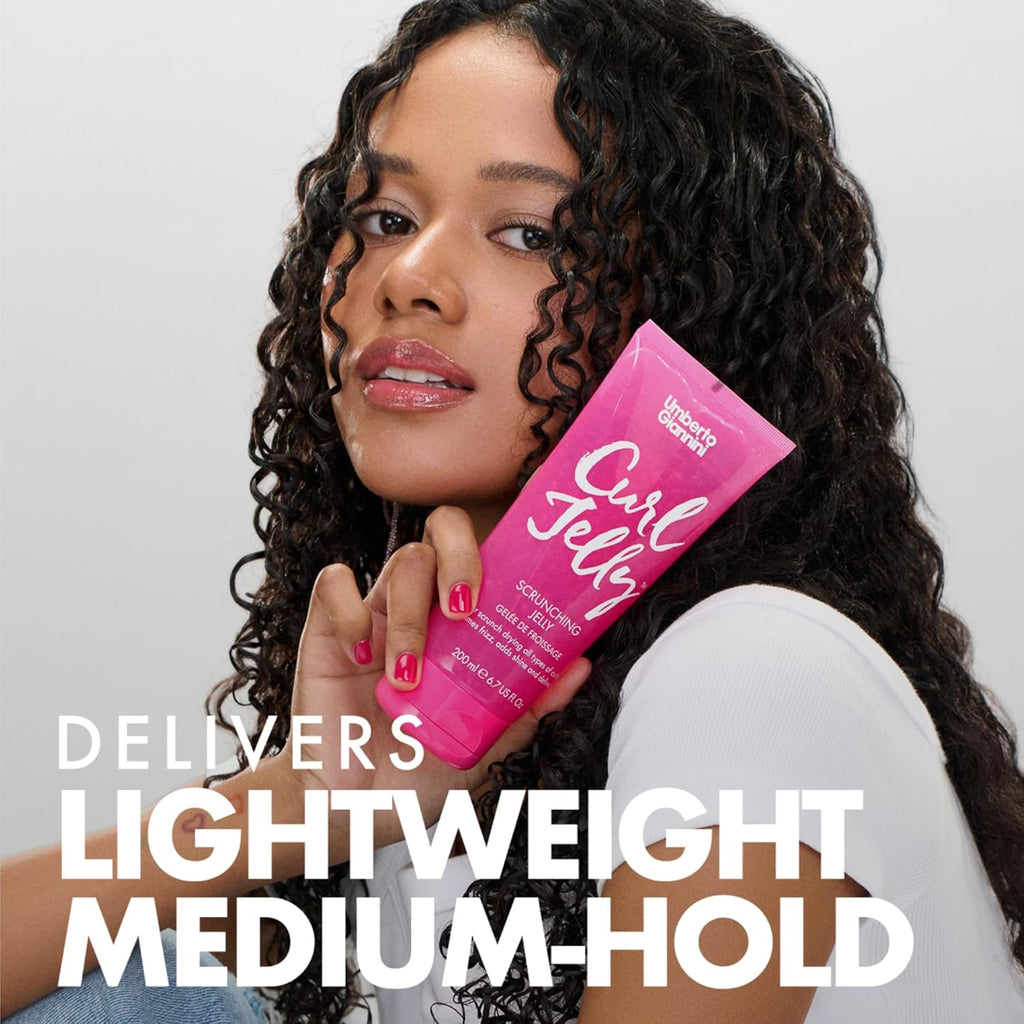 Umberto Giannini Curl Jelly - Frizz Control Scrunching Gel for Curly, Wavy & Coily Hair | 6.7 fl Oz - Vegan & Cruelty-Free
