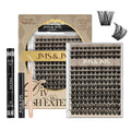 JMS&JMS Lash Clusters Kit Lash Extension Kit with Lash Bond and Seal Eyelash Applictor Lash Remover Eyelash Brush Lash Extension Kit for Beginner (MISS BELLA-8-18mix)