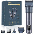 Beard Trimmer and Clippers Set for Men with Foil Shaver, Professional 3-IN-1 Mens Shaving Fades Kit with Nose Trimmer, IPX7 Waterproof Wet/Dry, Precise Dial Adjustable 20 Settings, USB-C Rechargeable
