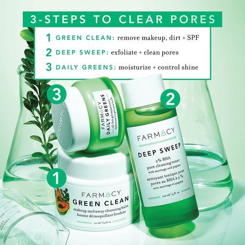 Farmacy 2% Salicylic Acid Toner for Face - Deep Sweep BHA Liquid Exfoliant + Pore Cleaner - Controls Oil, Gently Exfoliates + Refines Pores - Skin Care for Combo, Oily + Blemish-Prone Skin - (10ml)