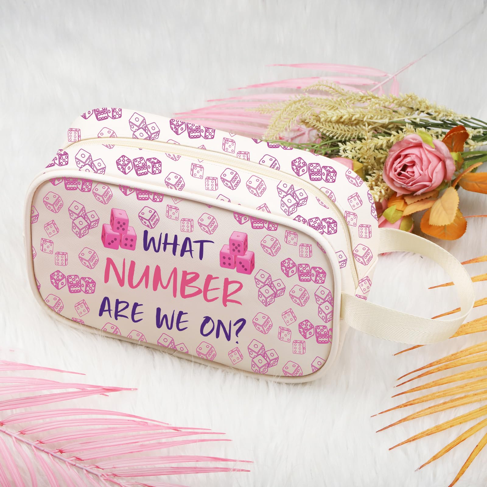 XYANFA Dice Game Makeup Bag Gift Party Gift Zipper Pouch Bag Dice Game Player Cosmetic Makeup Bag