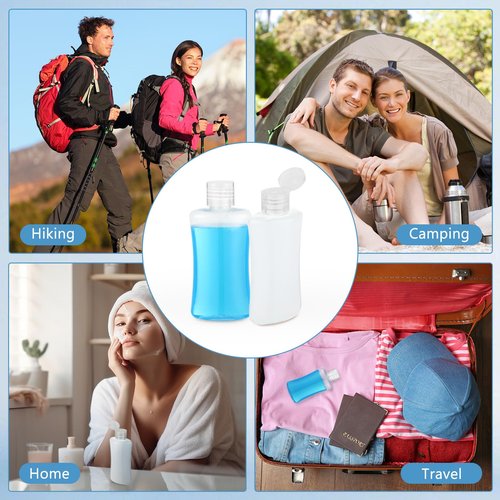 Domensi 36 Pcs 3.4 oz Travel Bottles Bulk Plastic Squeeze Lotion Bottles with Flip Cap Small Portable Travel Leak Proof Refillable Empty Cosmetic Container for Toiletries Liquid Shampoo(Clear)