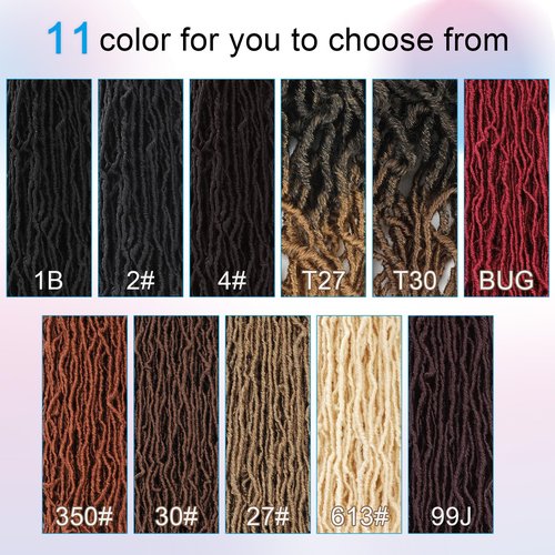 24 Inch Soft Locs Crochet Hair 8 Packs Pre Looped Faux Locs Crochet Braids Goddess Locs Hair For Black Women（24Inch 8pcs,4#）