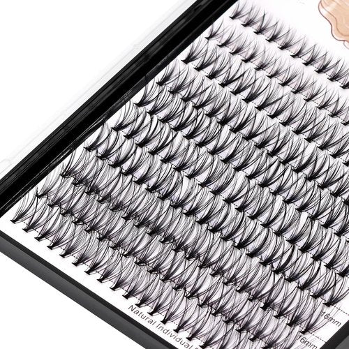 Dedila 8-22mm to Choose 20D/40D/60D/80D/100D Individual False Eyelashes Makeup Cluster Eyelashes Thickness 0.07mm D Curl Natural long Black Soft 3D Eye Lashes Extensions (20D-10-12-14-16MM Kit)