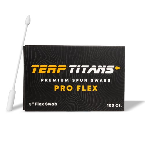 TerpTitans – Pro Flex – Flexible 5-inch Cotton Swabs, 2-Pack — Barrel Tip For Max Absorption and Fine Point Tips For Tight Spaces