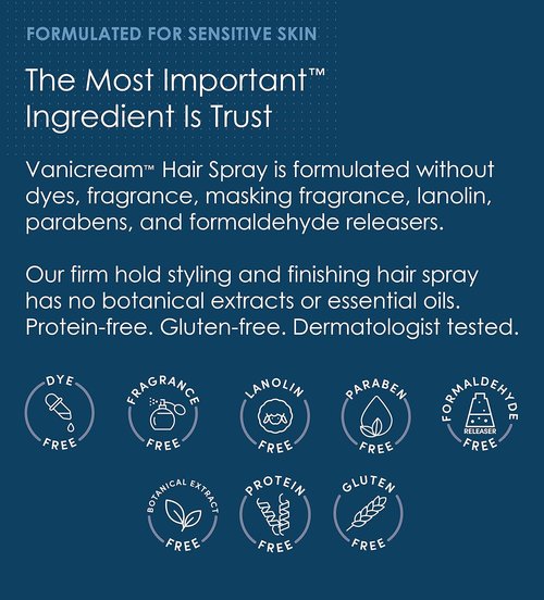 Vanicream Firm Hold Hairspray - Fragrance & Gluten Free Formula for Sensitive Skin | 8 Ounce