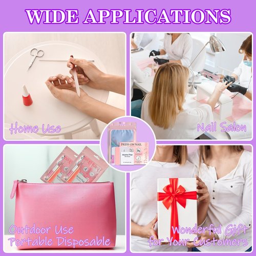 Disposable Nail Supplies Kits,Professional Manicure Press On Nail Tool Kit with Nail File,Adhesive Tabs,Nail Glue,Sticks, Prep Pads,Bags,Cards for Nail Business (140pcs20set-pink)