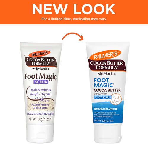 Palmer's Cocoa Butter Formula Foot Magic Exfoliating Scrub - Hydrate & Repair Dry, Cracked Feet | 2.1 Ounce
