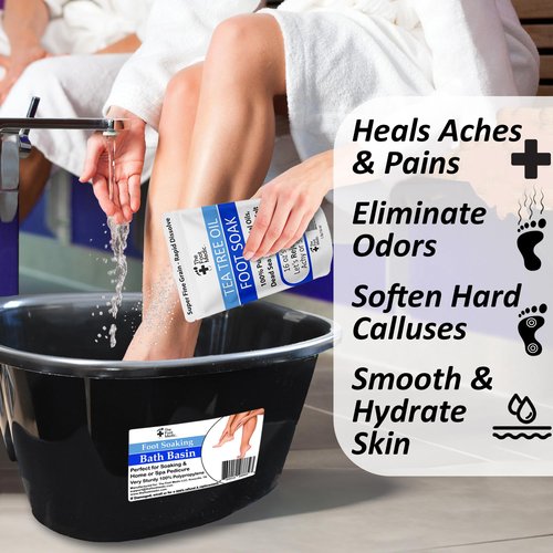 Tea Tree Oil Foot Soak with Epsom Salt: For Itchy Feet, Pedicure, Smelly Odor, Therapy, Softens Calluses, 16 oz