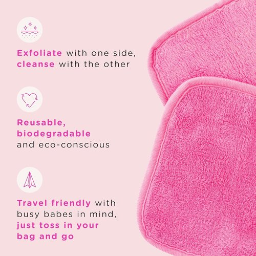 ERASE YOUR FACE Reusable Makeup Remover Cloths - Microfiber Towels for Gentle Cleansing - Water Activated | Multi-Color (4 Pack)