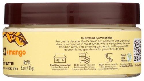Burt's Bees Shea & Mango Hand & Body Butter - Nourishing Moisturizer, 6.5 OZ