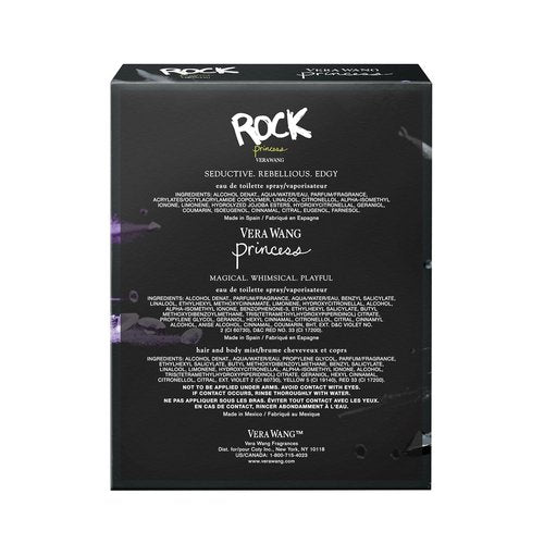 Vera Wang Princess | Rock Princess Body Mist & Eau de Toilette Spray Gift Set - Long Lasting Women's Fragrance with Peach, Jasmine & Vanilla Notes