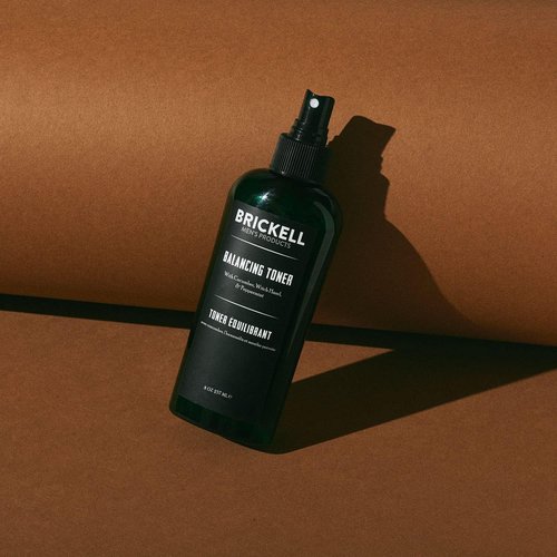 Brickell Men's Balancing Face Toner for Men, Natural and Organic Alcohol-Free Facial Toner with Witch Hazel, 8 Ounce, Scented