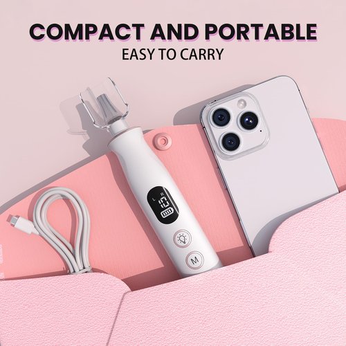 Electric Nail Drill, Cordless 2000 mAh Rechargeable Portable Nail File 12 in 1 Kit for Thick Toenails, 10 Speeds Nail Dril Machine Professional Manicure Pedicure for Hand Natural Nails Care (White)