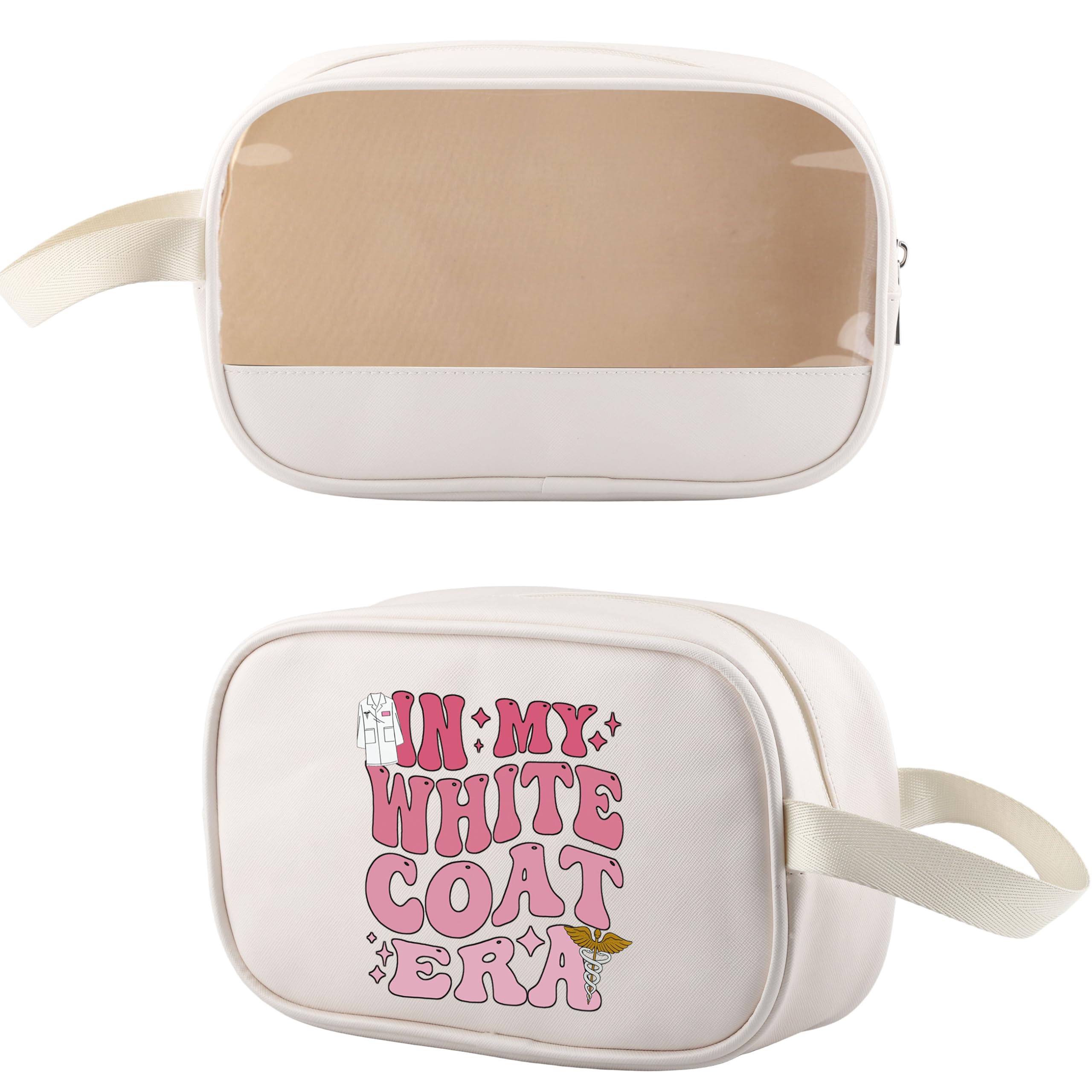 WSNANG In My White Coat Era Makeup Bag White Coat Ceremony Gift Future Doctor Zipper Bag Nurse Practitioner Gift (White Coat TB)