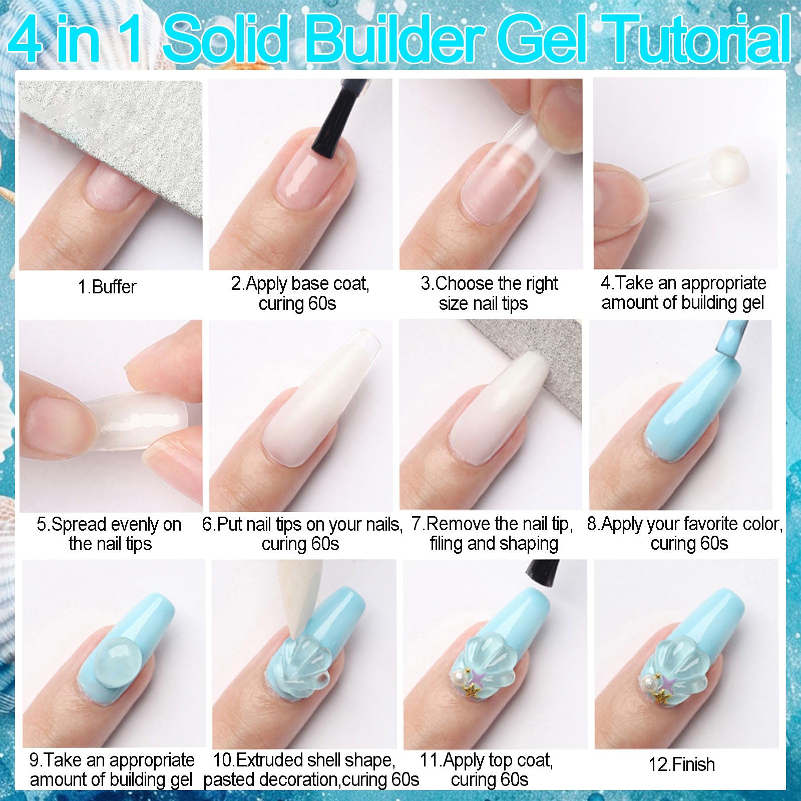 YEPYEPGO 3D Sculpting Gel for Nail Art, 2Pcs Non-Sticky Hand Solid Sculpture Builder Gel and Hard 3D Molding Gels with Pro Brush U V Soak Off Salon Quality DIY at Home, Clear, 30g