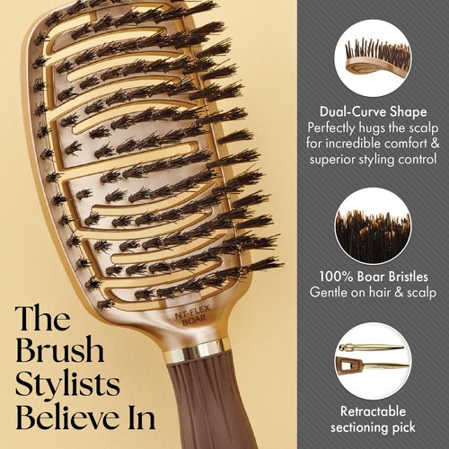 Olivia Garden NanoThermic Hair Brush - Ceramic & Ion Technology for Scalp-Hugging Comfort