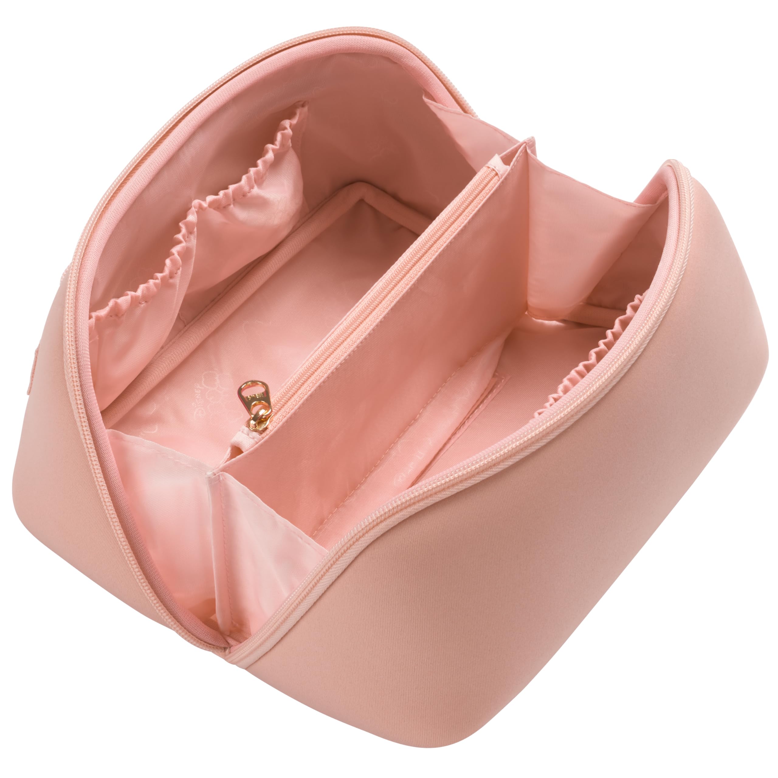 Yarnic Travel Makeup Bag Cosmetic Bag, Large Capacity Toiletry Bag for Women, Portable Pouch CuteMake Up Organizer with Divider and Handle, Neoprene