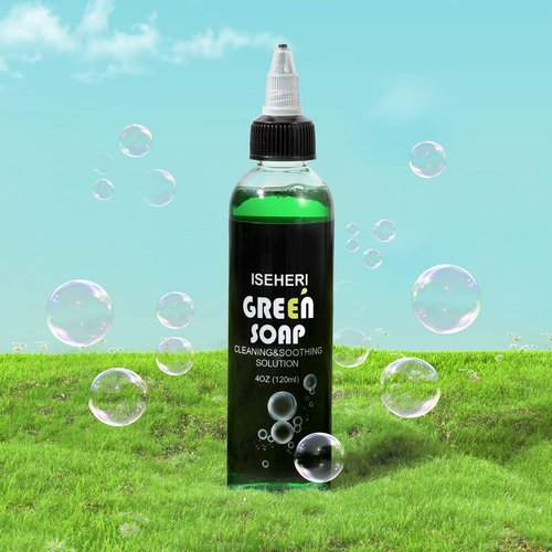 iseheri Ultra Concentrated Green Soap Tattoo 4OZ with Foaming Bottle 120ml, Green Soap Tattoo Supplies for Tattoos Piercings, Clean Skin Equipment