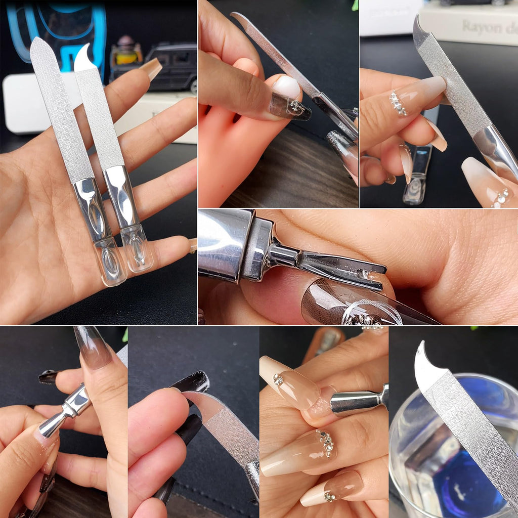 VOGARB Toe Nail Files for Thick Nails, Professional Metal Nail File for Men Women Fingernail and Thick Toenails, Double-Ended and Double-Sided Stainless Steel, 2pcs Set