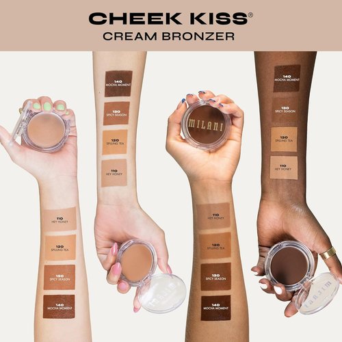 Milani Cheek Kiss Cream Bronzer - Hey Honey | Vegan, Lightweight Glow & Soft Matte Finish
