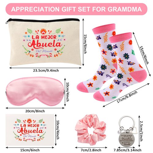 Kolewo4ever 12 Pieces Spanish Grandma Gifts Mothers Day Gifts Birthday Gift for Grandmom from Granddaughter Grandson,Best Grandma Gift for Gigi Grandmother