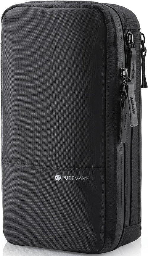 Purevave Compact Men's Toiletry Bag - Waterproof Travel Dopp Kit | Black Hanging Wash Pouch