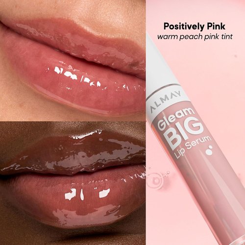 Almay Gleam Big™ Lip Serum - Hydrating, Hypoallergenic Gloss in 100 Positively Pink | 0.13 fl oz