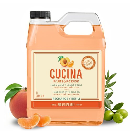 Cucina Fruits & Passion Peach Mandarin Hand Soap, 1-Litre Refill