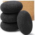 Natural Foot Pumice Stone for Feet, Borogo 4-Pack Lava Pedicure Tools Hard Skin Callus Remover for Feet and Hands Black
