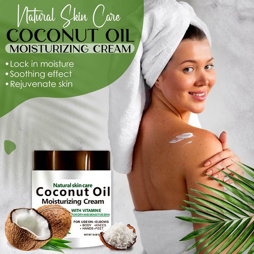 DR MEINAIER Coconut Oil Cream. Spa size 10.5 oz Moisturizing Cream. Coconut Oil for Face, Hands, Hair. Intense Hydration For Dry skin