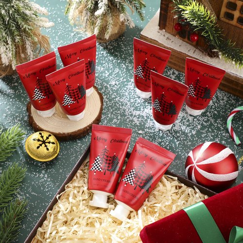Heigble 30 Pcs Holiday Hand Cream Bulk Winter Gifts for Women Christmas Party Favors Mini Hand Lotion Set 1.1 Fl oz Travel Size for Dry Skin Women Mom Coworkers(Tree)