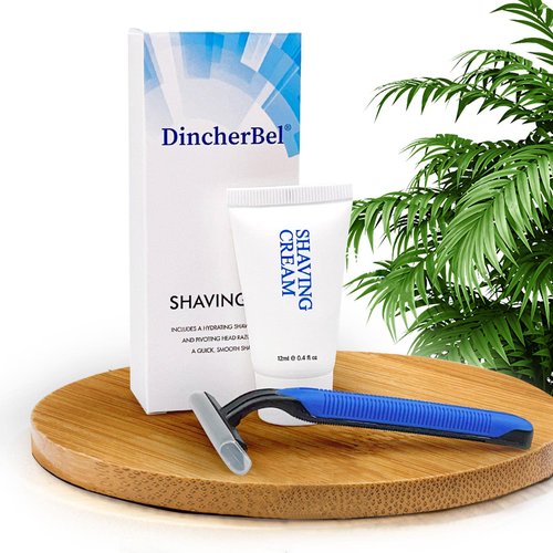 Shave Kit in Bulk, Smooth Shave Disposable Razor and Cream(12g), Individually Wrapped Toiletries Amenities for Hotel, Airbnb, Homeless, Shelter, Camping and Travel (50 Pack)