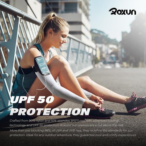 ROXUN Arm Sleeves - Cooling UV Sun Protection Compression for Men & Women | Athletic Fit