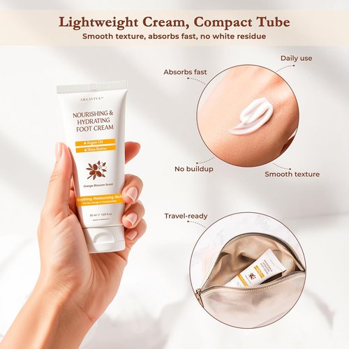 Regine Switzerland Foot Cream - Hydrating Moisturizer with Argan Oil & Shea Butter for Dry Cracked Heels | Fast-Absorbing, Non-Sticky Care