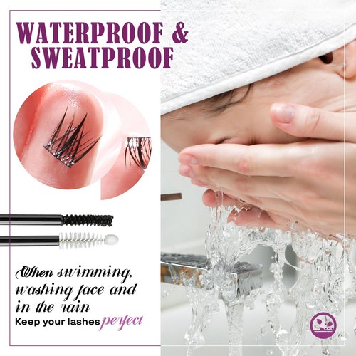 GAQQI Lash Cluster Glue, Lash Bond and Seal Waterproof Eyelash Glue for Eyelash Clusters, Strong Hold Adhesive for DIY Use, Latex-Free Safe Formula