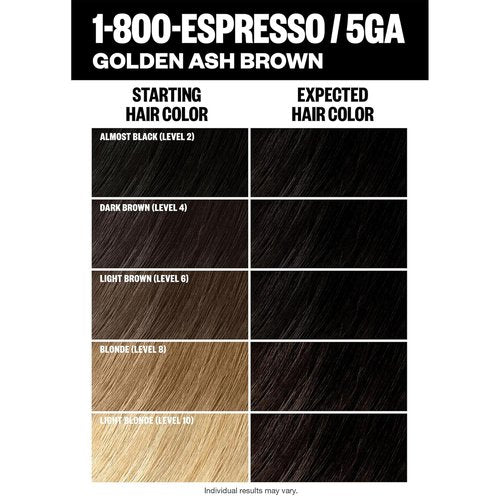 IGK Permanent Hair Dye Color Kit - 5GA1-800 Espresso Golden Ash Brown | 100% Gray Coverage, Strengthens & Shines